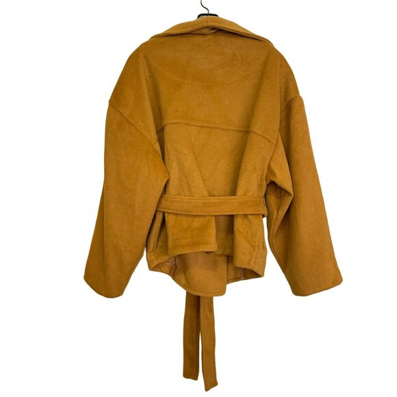 Free People $168 Mina Yellow Shawl Collar Tie Jacket Medium NWT - Picture 6 of 8